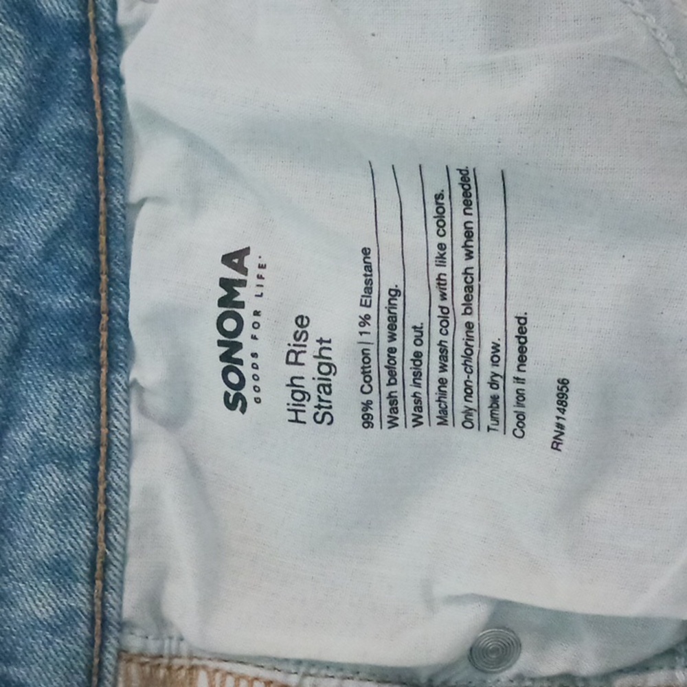 Women's Sonoma Light Blue Straight Leg High Rise Jeans Size 12 - Picture 3 of 6